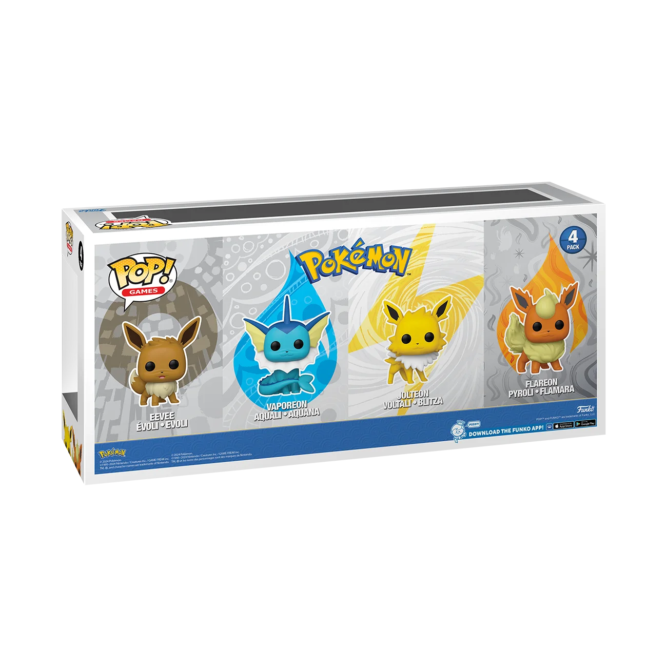 Funko Games - Pokemon Eevee Evolution 4-Pack - Eevee / Vaporeon / Jolteon / Flareon