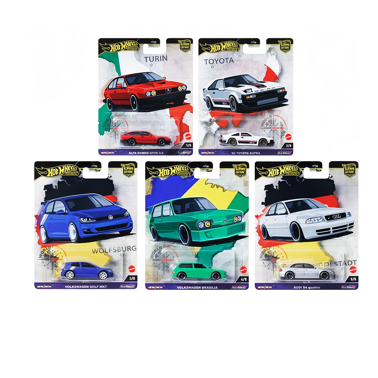 2024 Hot Wheels Premium - Car Culture Case A - World Tour Series -  Complete 5 Car Set
