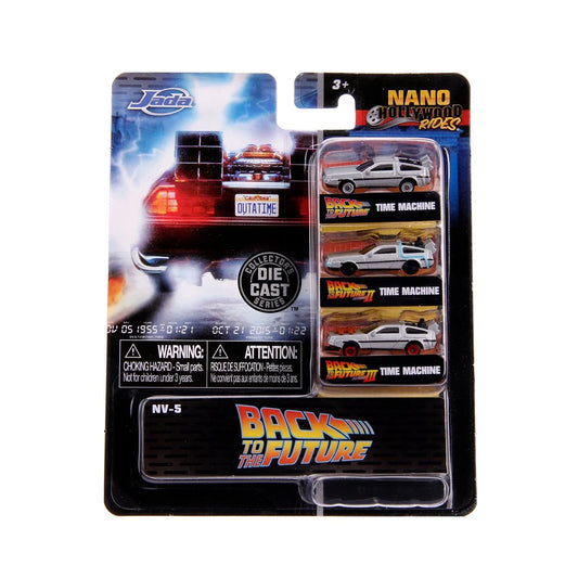 Back to the Future Nano Hollywood Rides Vehicle 3-Pack - Jada Toys