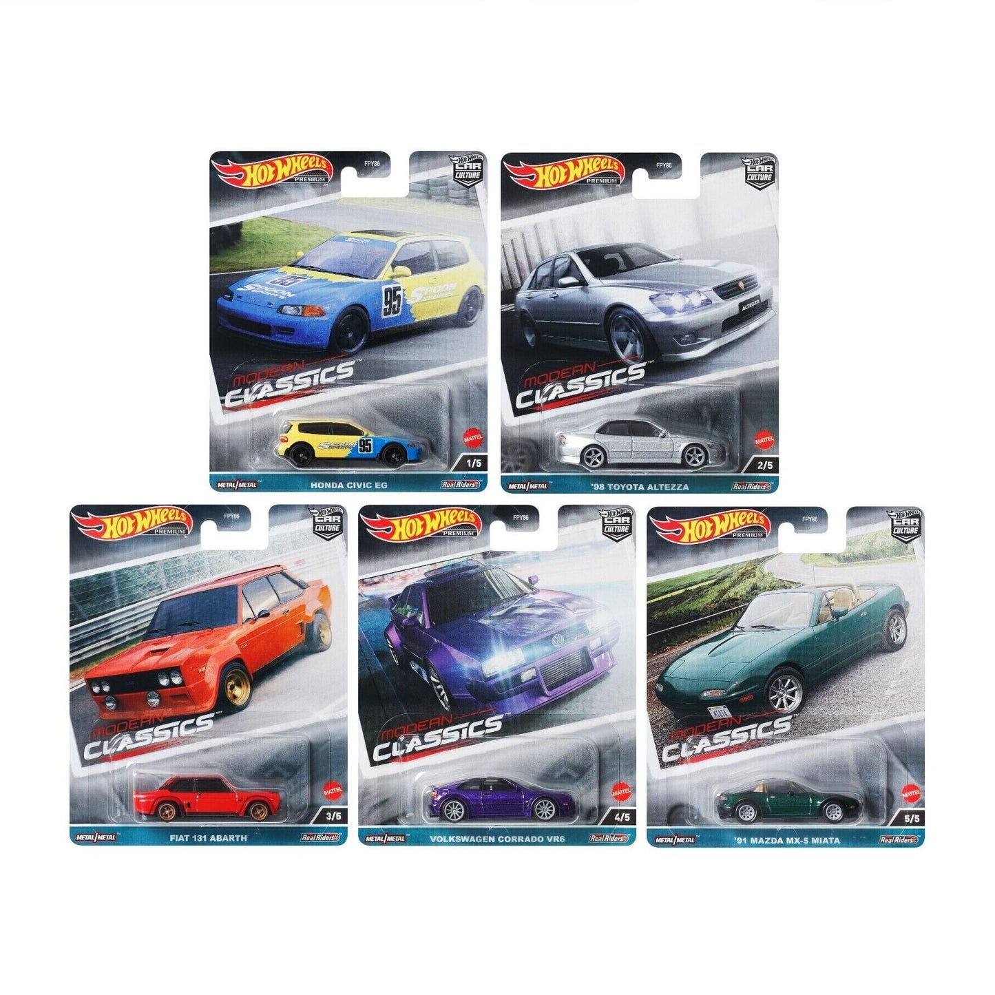 Hot Wheels Premium - 2023 Car Culture - Modern Classics - Set of 5