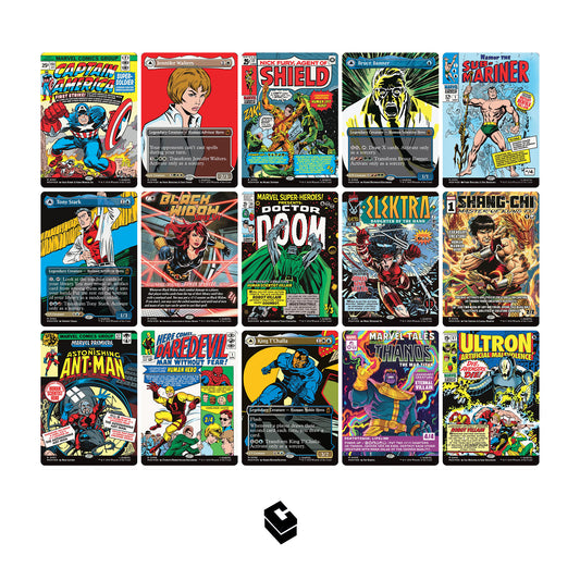 Magic The Gathering x Marvel Super Heroes - FOIL Classic Comic Cards Complete Set of 15