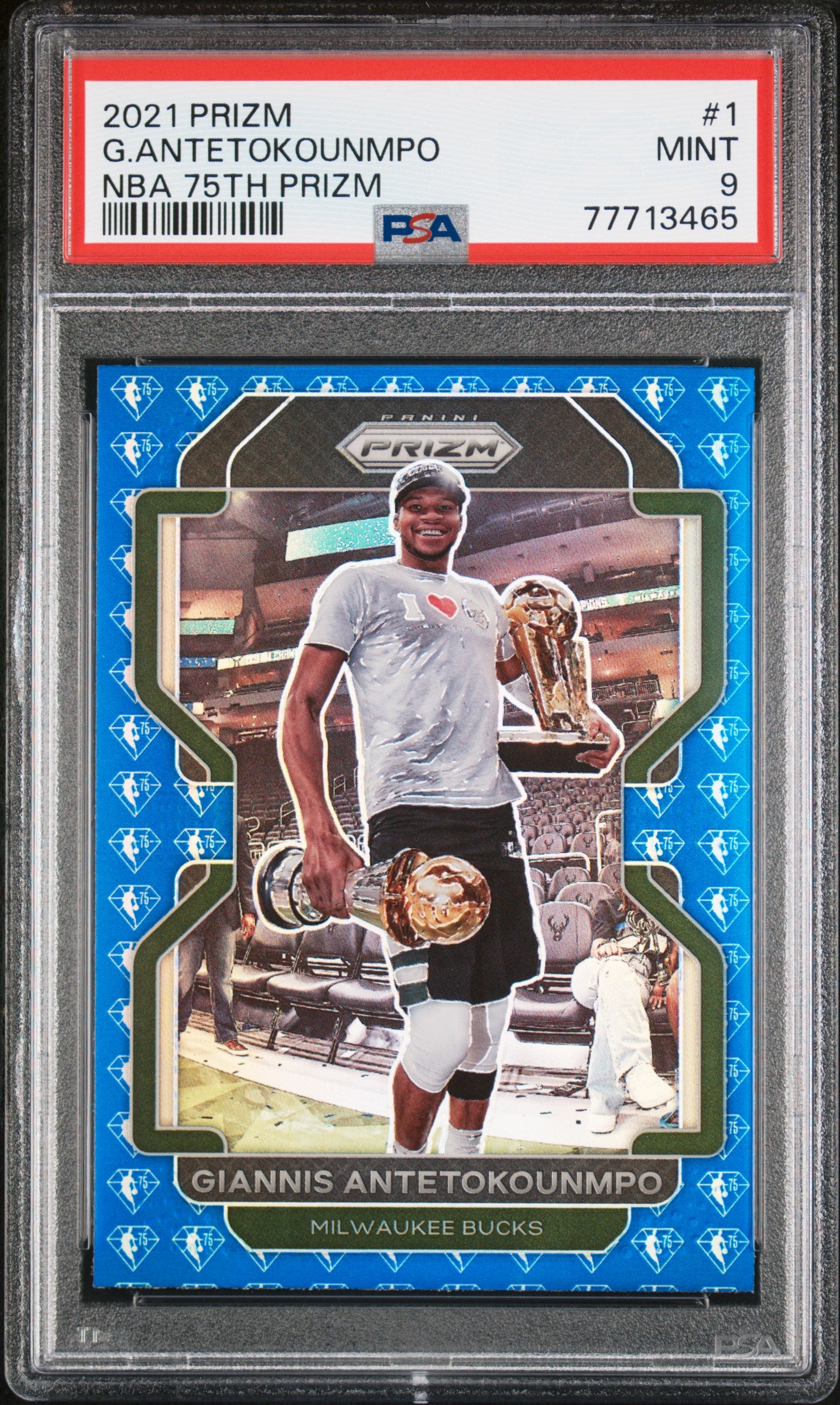 2021-22 Panini Prizm - NBA 75th Anniversary Prizm - Giannis Antetokounmpo - 1 - PSA Graded Card