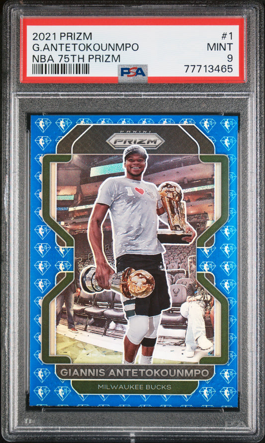 2021-22 Panini Prizm - NBA 75th Anniversary Prizm - Giannis Antetokounmpo - 1 - PSA Graded Card