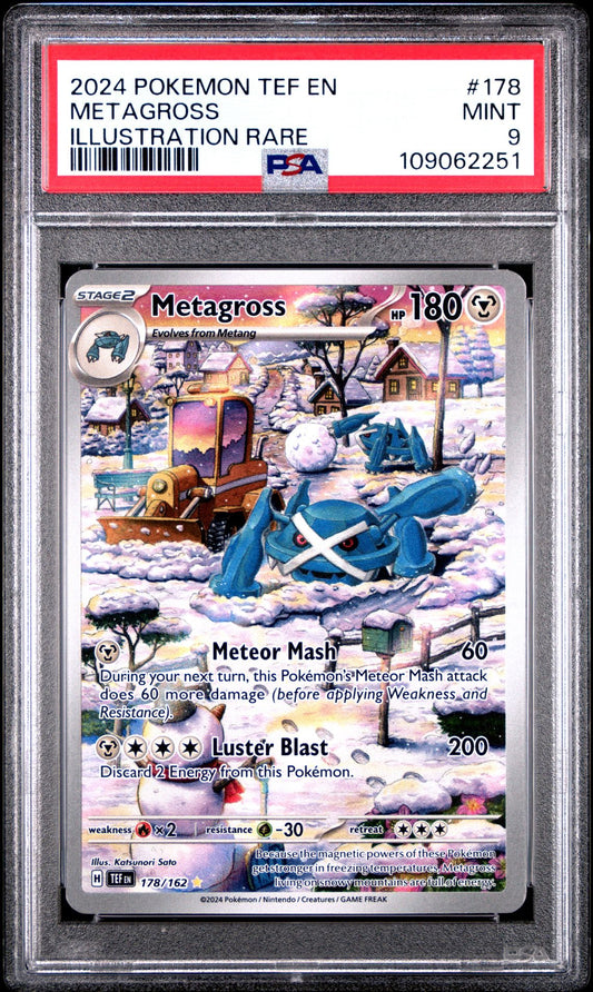 2024 Pokemon TEF En — Temporal Forces — 178 Metagross Illustration Rare — PSA Graded Card