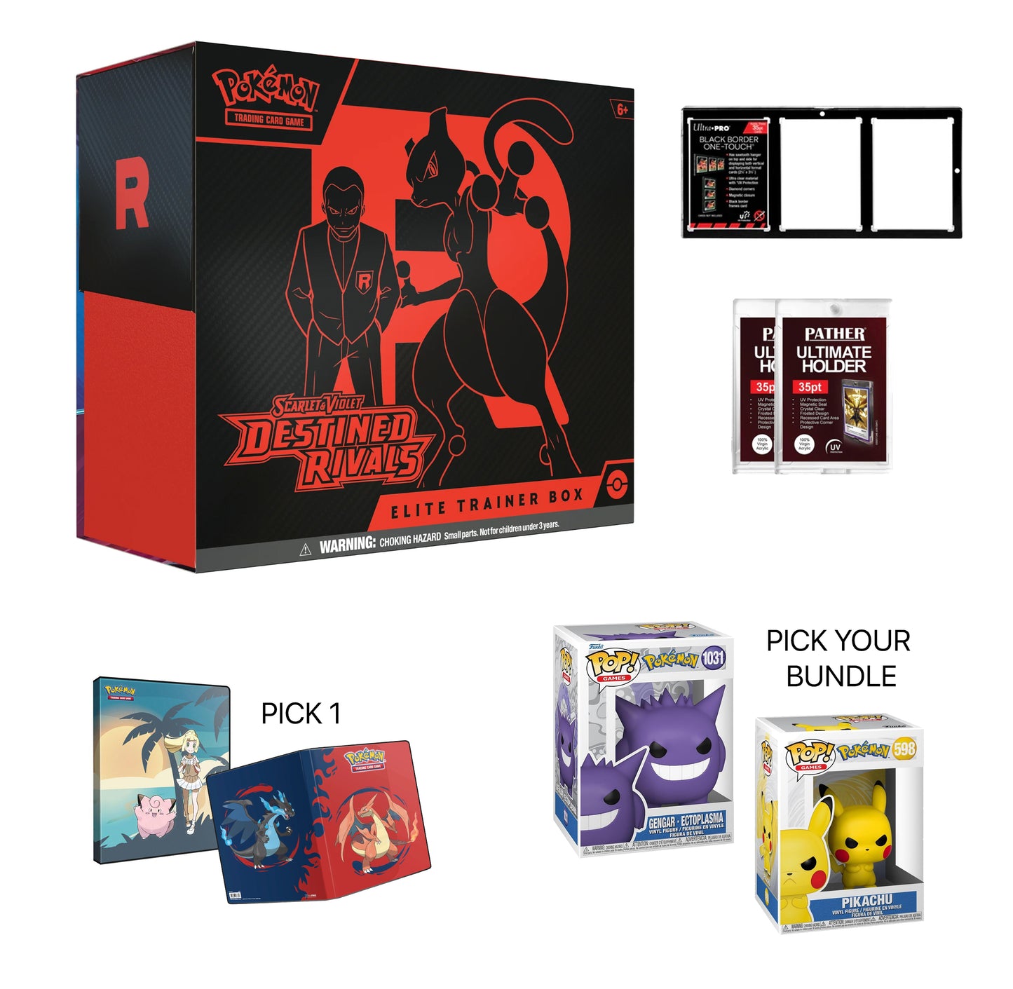 Pokemon - MAX 1 - BUNDLE - Destined Rivals Elite Trainer Box + Accessories (PRE-ORDER AUG 28, 2026)