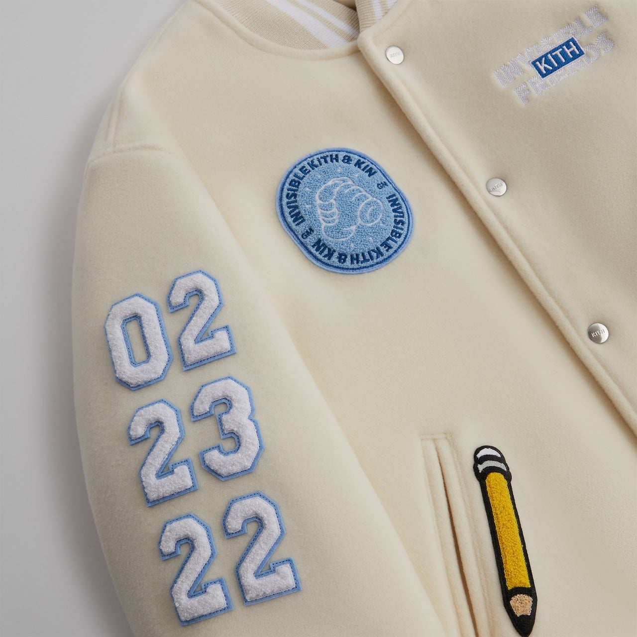 KITH - Invisible Friends Wool Bomber Jacket Sail/White - Spring/Sumer 2022