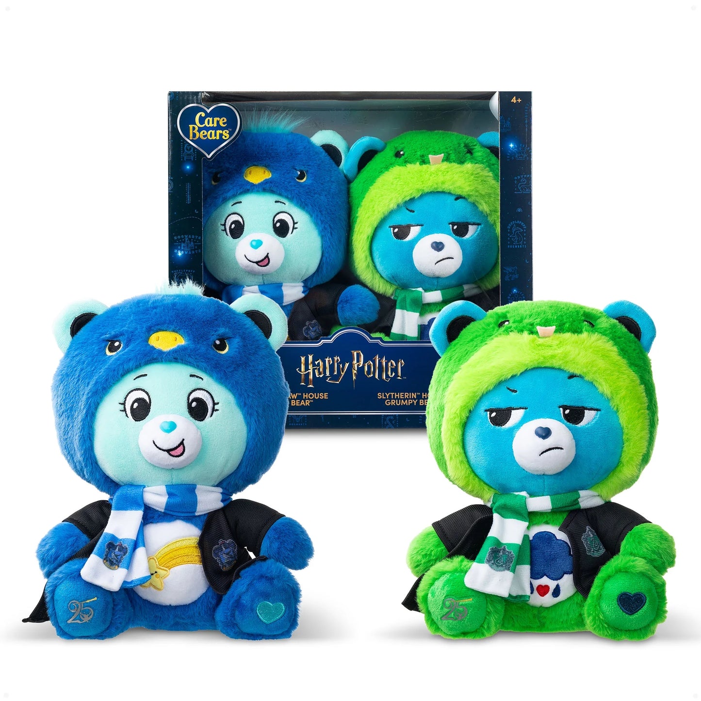 Harry Potter x Care Bears - 2-Pack 12" Ravenclaw House Wish Bear & Slytherin House Grumpy Bear