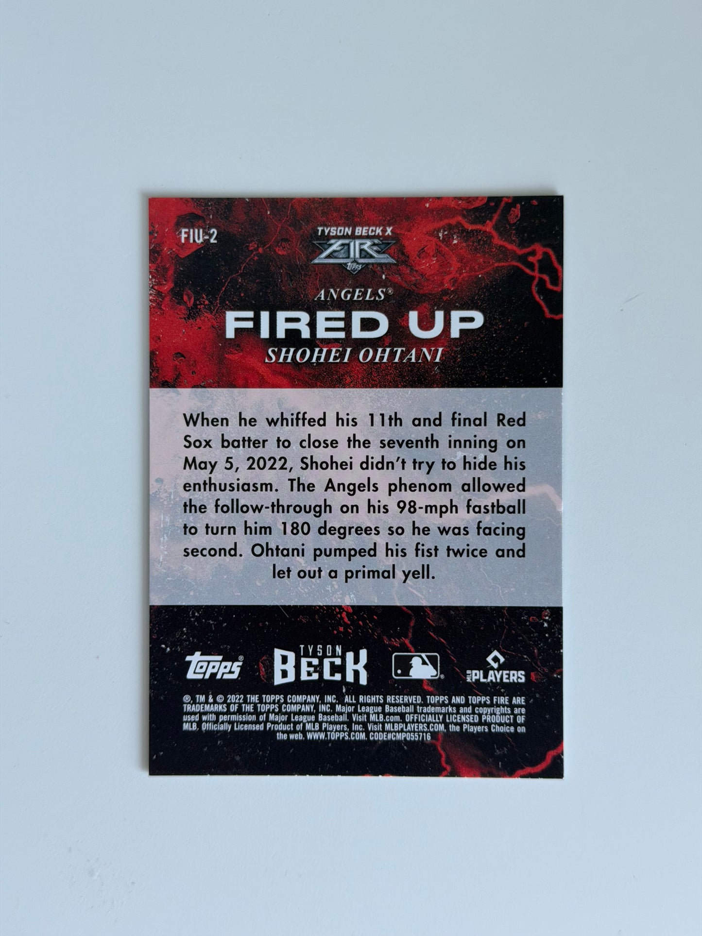 2022 Topps Topps Fire — Fired Up - Shohei Ohtani - #FIU-2 - Raw Ungraded Card
