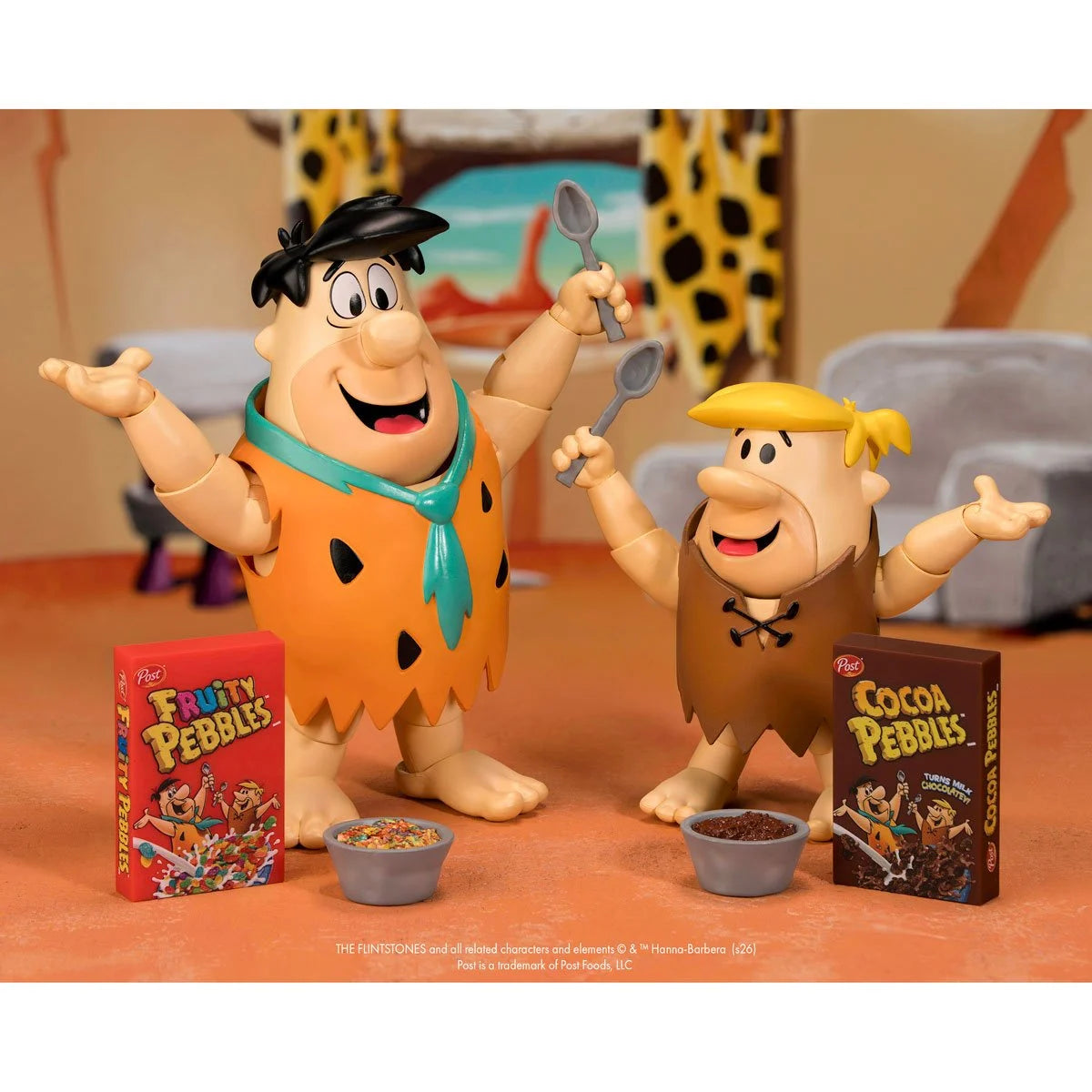 Fruity Pebbles Fred Flintstone & Cocoa Pebbles Barney Rubble Set of 2 - 1:12 Action Figure - Jada Toys (PRE-ORDER APRPIL 2026)