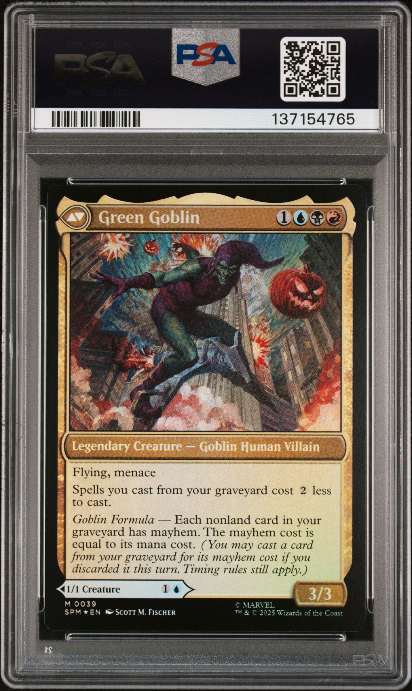 Magic The Gathering Marvel's Spider-Man Norman Osborn / Green Goblin Double Sided #0039 PSA 10