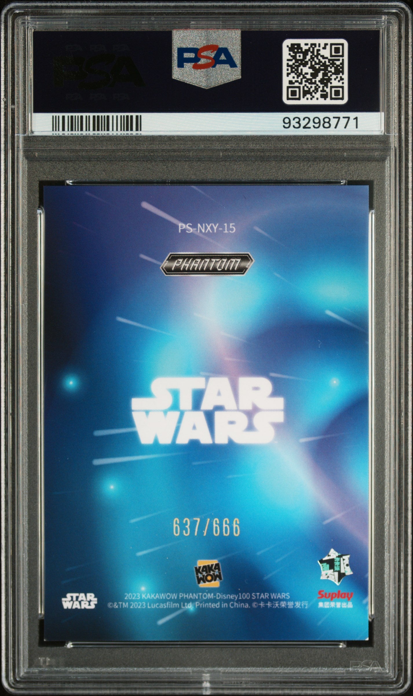 2023 Kakawow Phantom Disney 100 Star Wars Nebula 15 Kylo Ren - PSA 9  - Numbered to /666