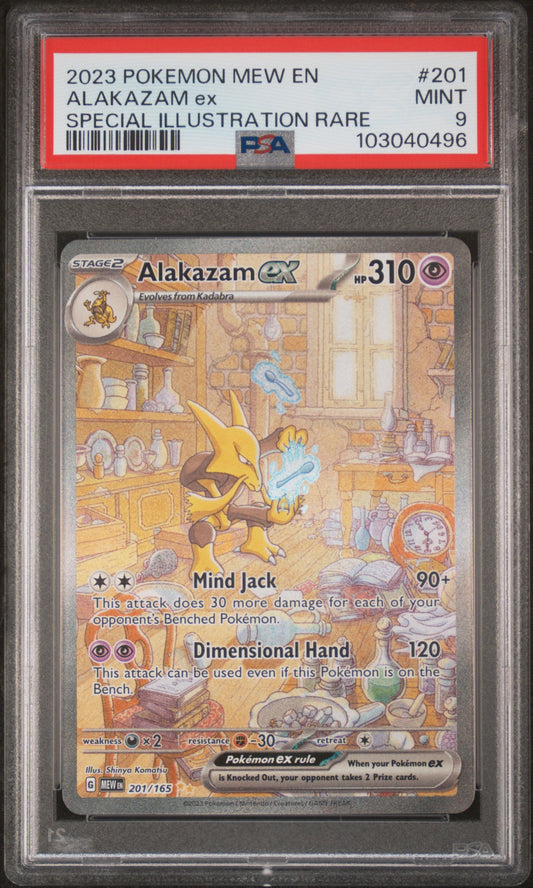 2023 Pokemon MEW-EN - #201 Alakazam Ex - Special Illustration Rare 151 - PSA Graded Card