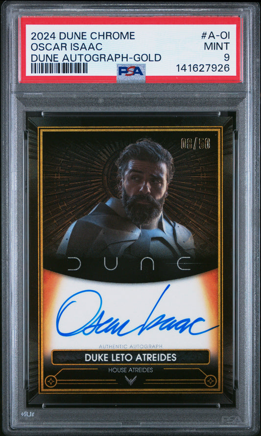 2024 Topps Chrome Dune - Oscar Isaac - On-Card Autographs - Gold Limited to /50 #A-OI - PSA Graded Card