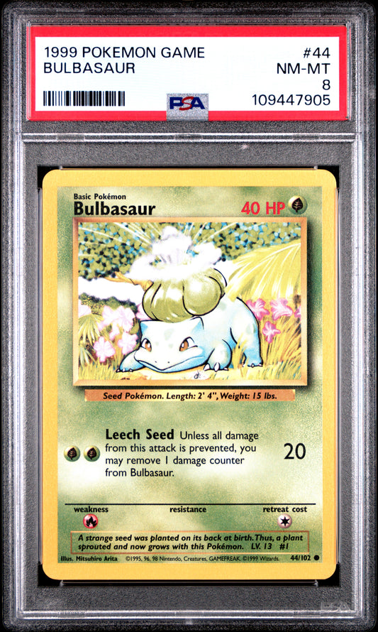 1999 Pokemon Game - Bulbasaur - Pokemon Game #44 - PSA Graded Card