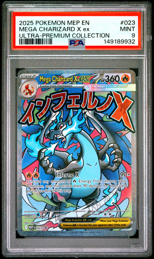 2025 Pokemon Ultra Premium Collection - Mega Charizard X Ex - Black Star Promo #023 - PSA Graded Card