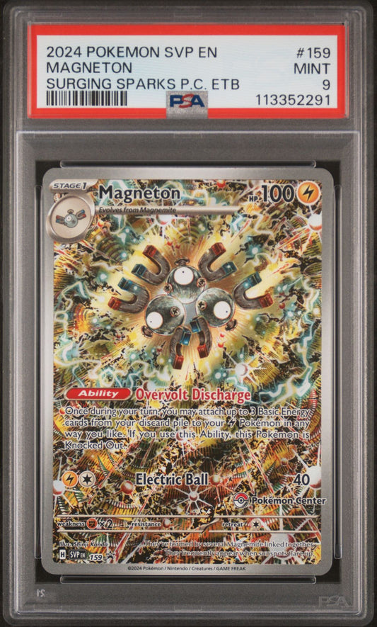 2024 Pokemon SVP En — SV Black Star Promo — 159 Magneton Surging Sparks Pokemon Center Elite Trainer Box — PSA Graded Card