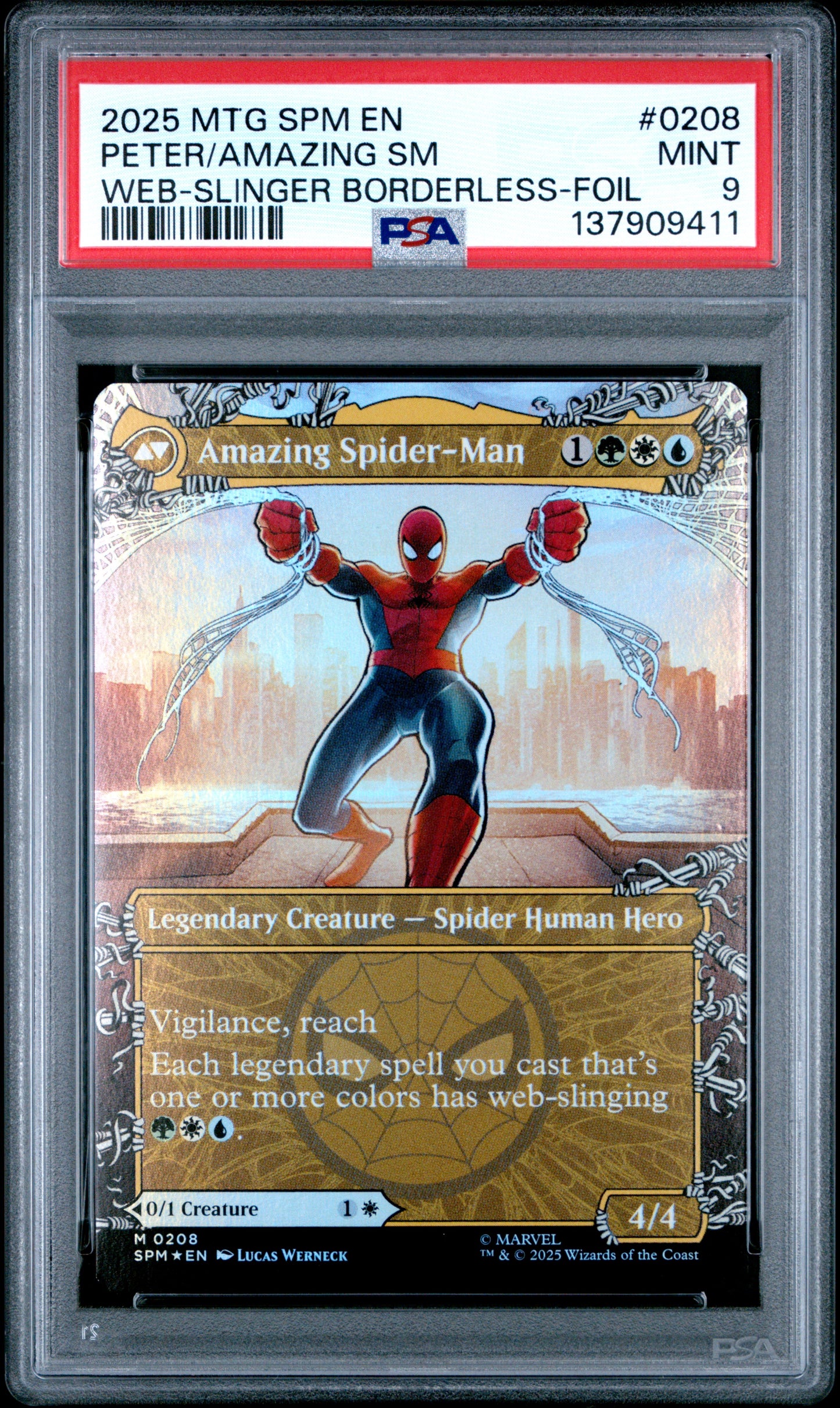 Magic The Gathering Marvel's Spider-Man Amazing SPM / Peter Park PSA ERROR #0208 PSA 9