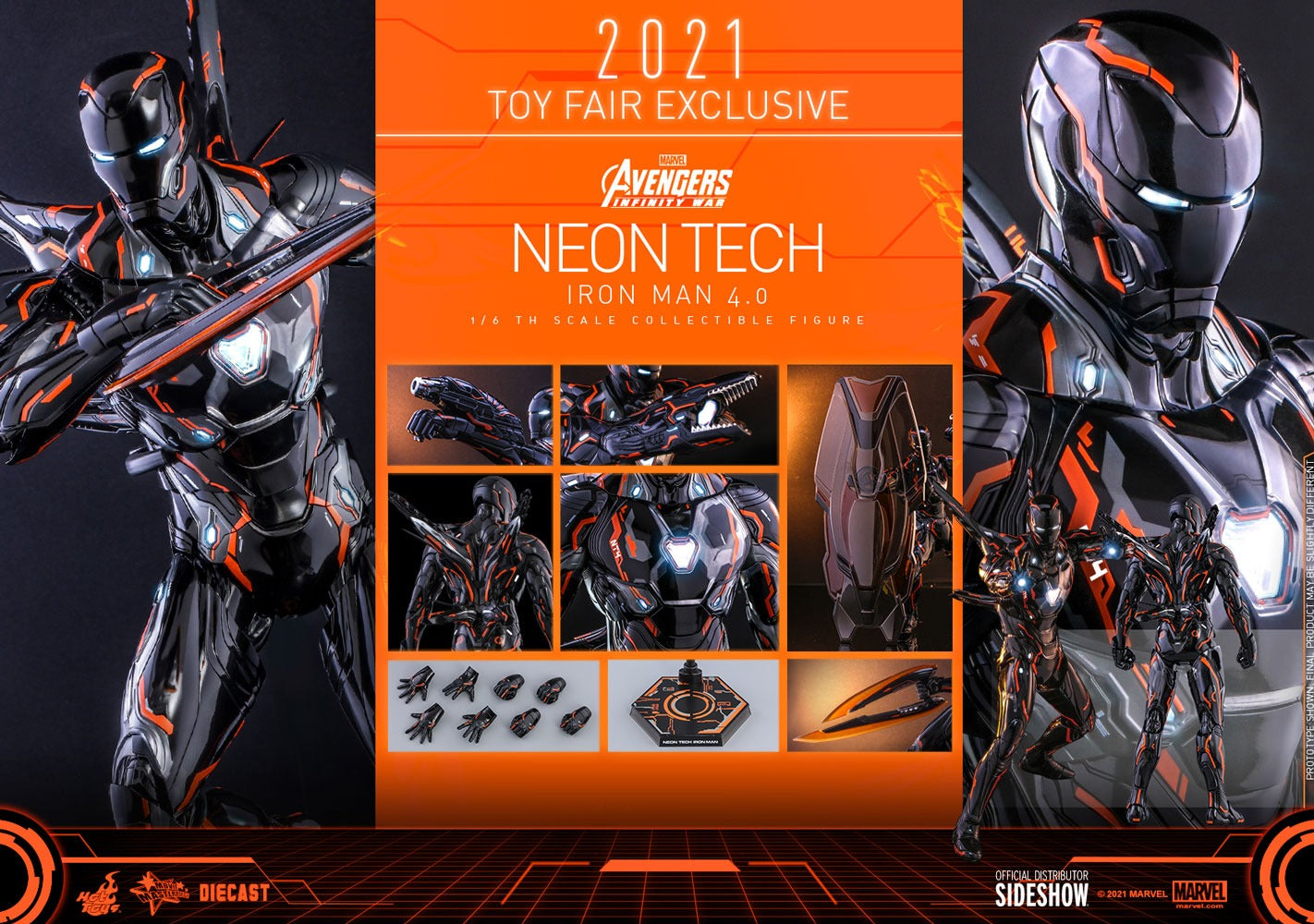 Iron Man Neon Tech 4.0 - MMS597 - Movie Masterpiece Series Diecast - Avengers: Infinity War - Toy Fair Exclusive