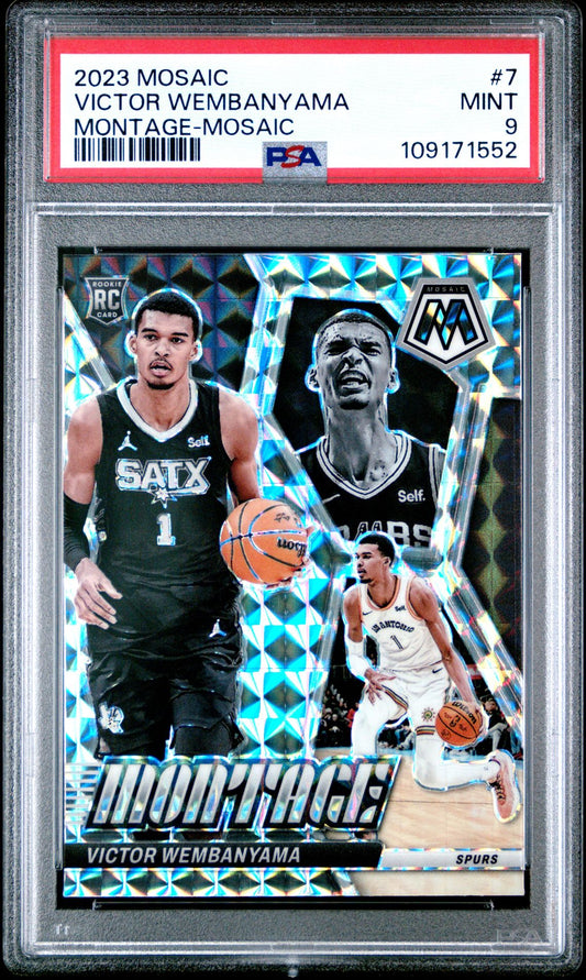 2023 Panini Mosaic Montage 7 Victor Wembanyama Mosaic - PSA Graded Card