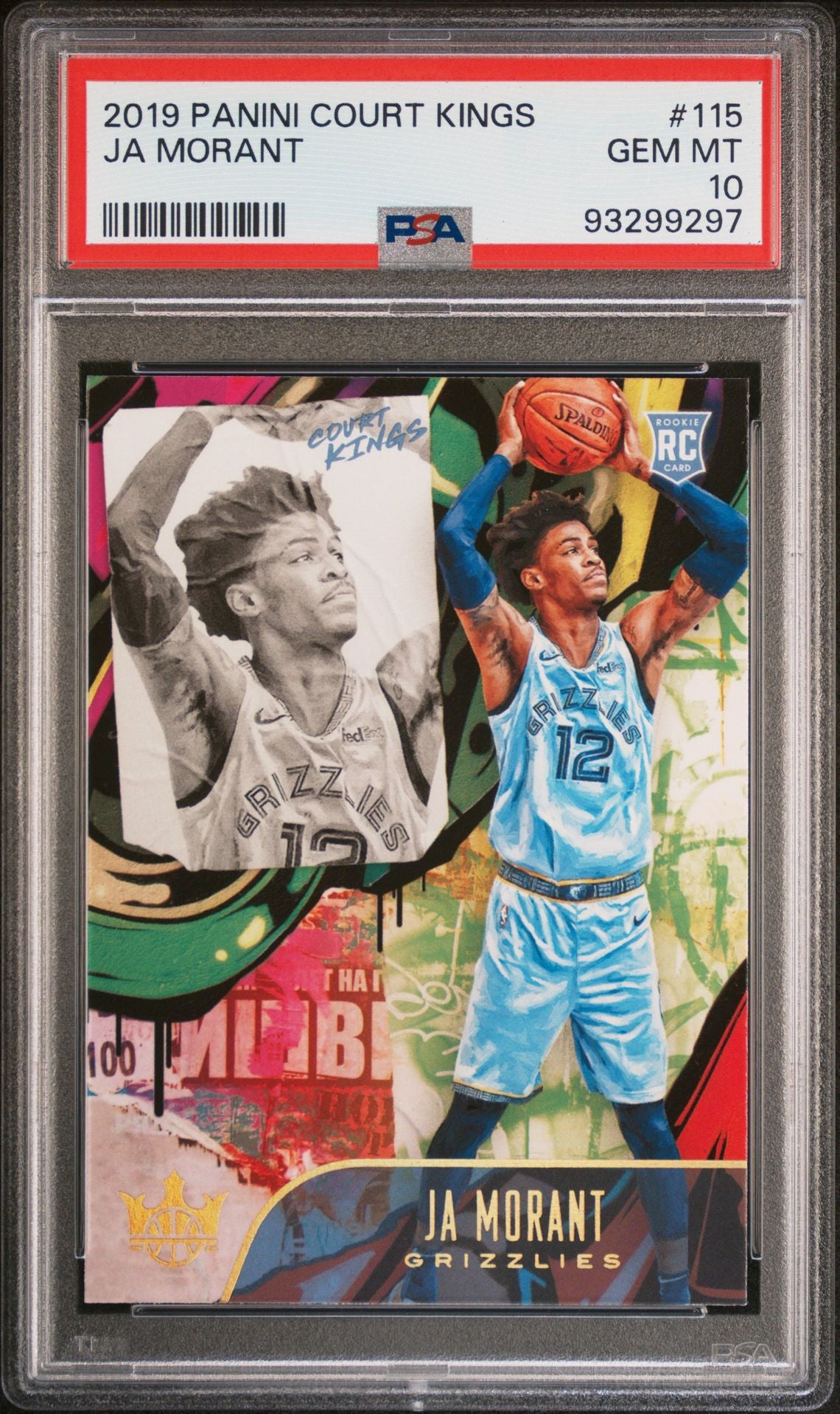 2019 Court Kings - Ja Morant - Level 2 II Rookie Card - #115 - PSA Graded Card