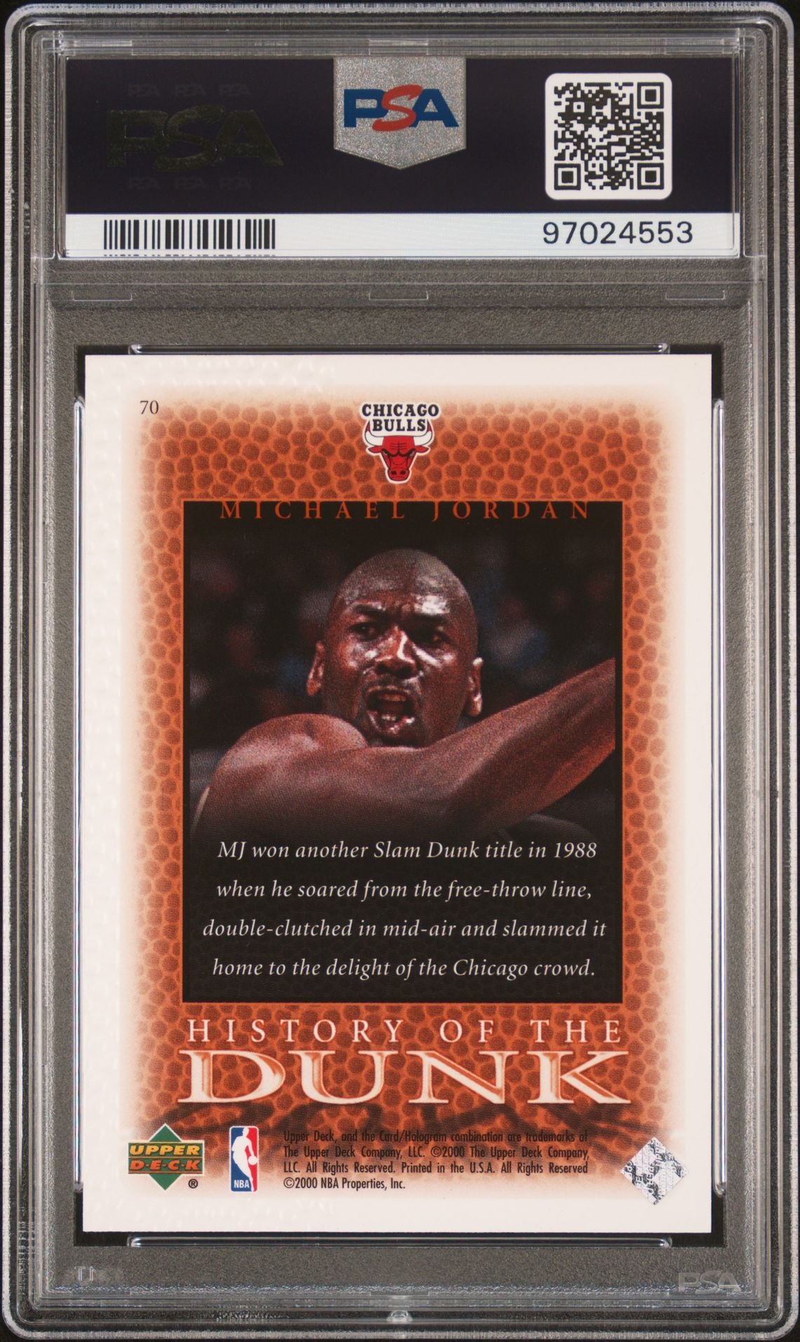 2000 Upper Deck Century Legends - Michael Jordan - #70 - PSA Graded Card