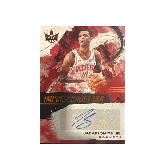 2024-25 Panini Court Kings - Jabari Smith Jr. - Impressionist Ink Autographic Amber - Limited to /49 - #45 - Ungraded Card
