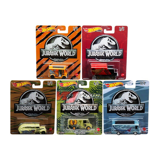 2022 Hot Wheels Premium -  Jurrasic Park - Pop Culture - Complete Set of 5
