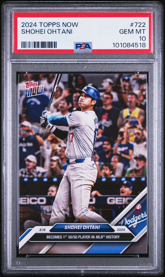 Shohei Ohtani 50/50 - 2024 MLB TOPPS NOW Card 722 - PSA Graded Card