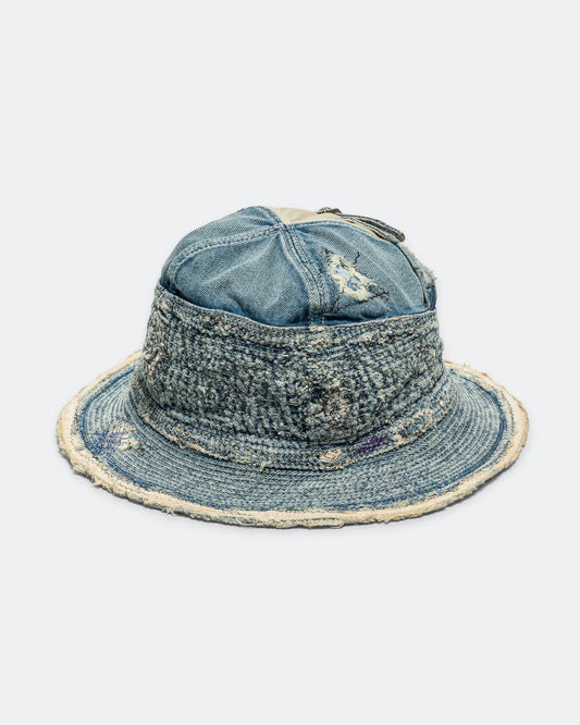 Kapital: 11.5Oz Denim The Old Man And The Sea Hat (Crash Remake) - Indigo - EK1534XH