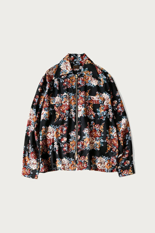 Kapital: Silk Rayon Champetre Maria Drizzle Open Collar Shirt - Black - K2403LS080