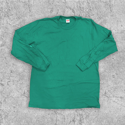 SUPREME LONG SLEEVE BLANK TSHIRT KELLY GREEN