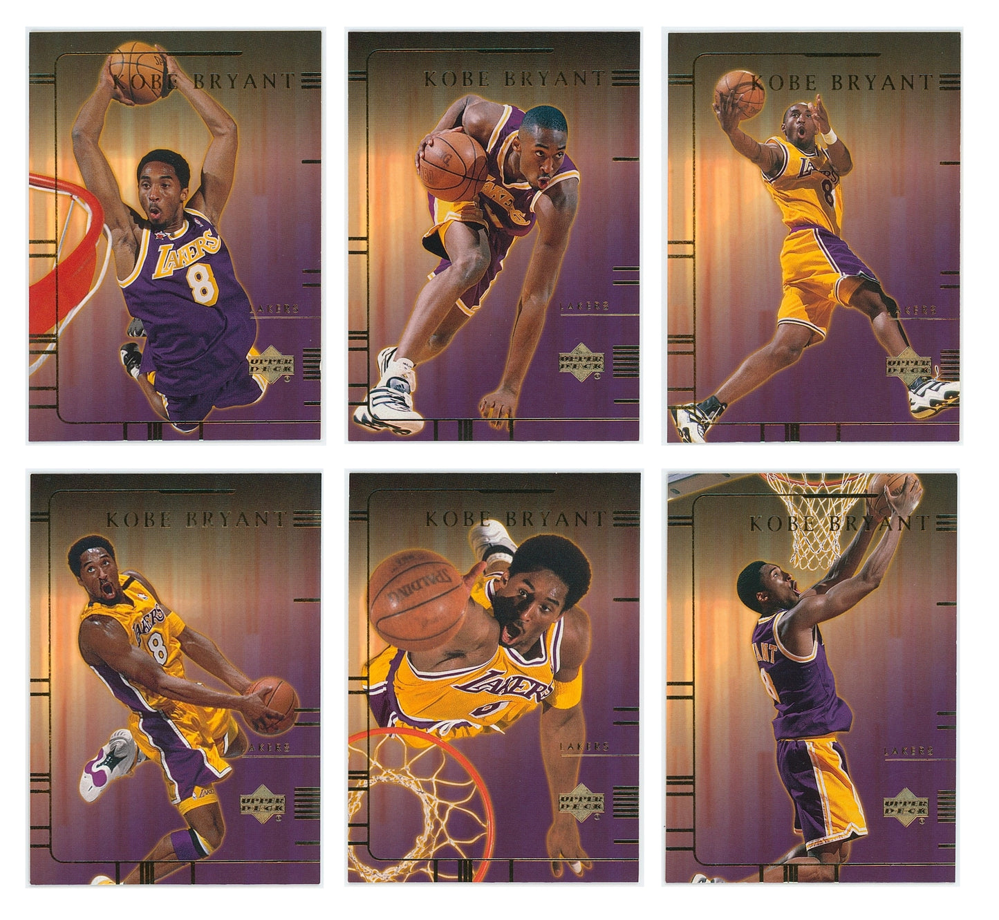 2000 Upper Deck National - KOBE BRYANT - Gold Foil 6-Card Lot #KB1 - Raw Ungraded Card