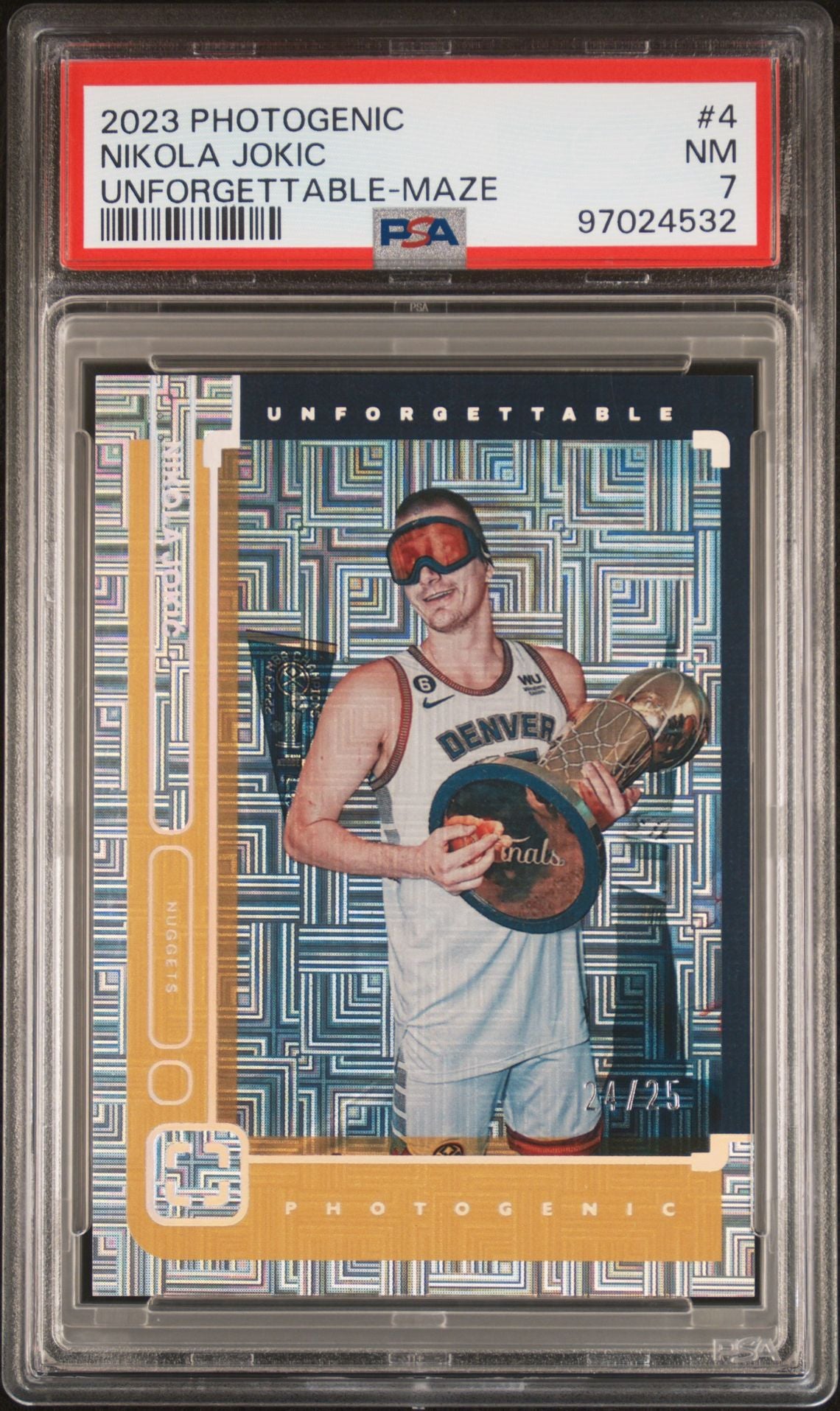 2023 Photogenic - Nikola Jokic - Unforgettable Maze - Numbered to /25 - #4 - PSA Graded Card