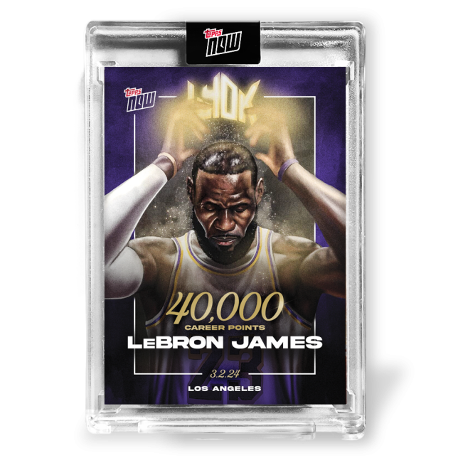 LeBron James 2023-24 TOPPS NOW Encased 40,000 Career Points Basketball Card