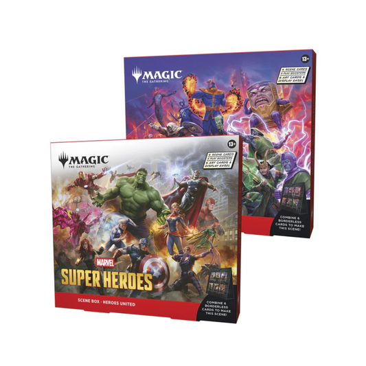 Magic The Gathering - Universes Beyond: Marvel Super Heroes - Scene Box - Set of 2 (Heroes United + Villains Unleashed) - PRE-ORDER MAY 2026