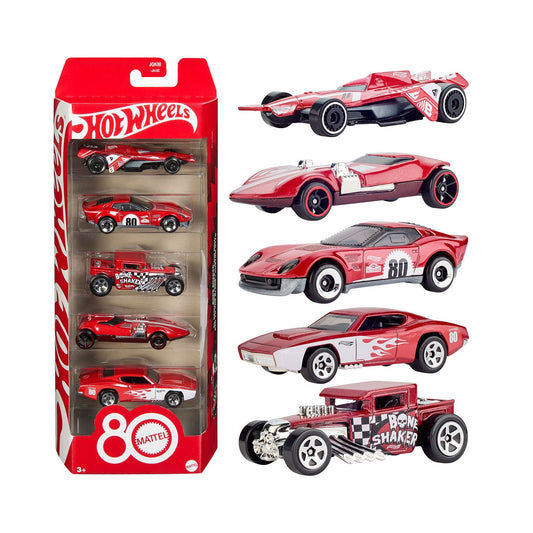 Hot Wheels - Mattel 80th Anniversary Vehicle 5-Pack - Die-Cast Metal