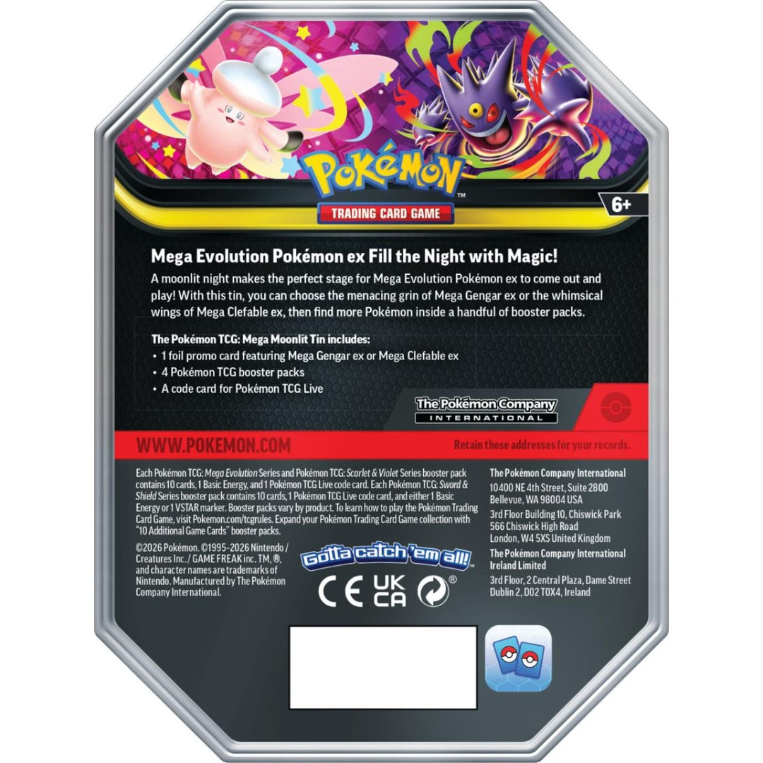 Pokemon TCG: Mega Moonlit Tin - Clefable ex (PRE-ORDER JUNE 5)