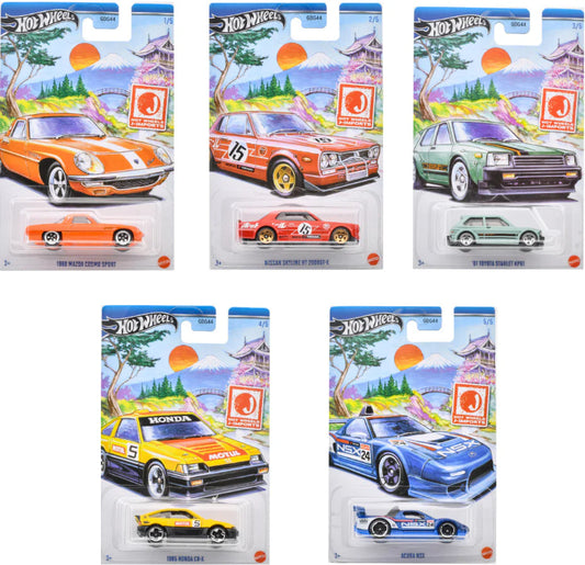 Hot Wheels Theme Automotive Assortment- J-imports Set of 5 (GDG44-987F)