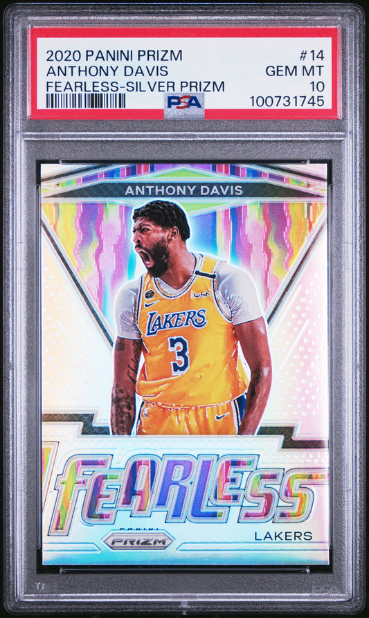 2020 Panini Prizm Fearless Silver - #14 Anthony Davis  - PSA Graded Card