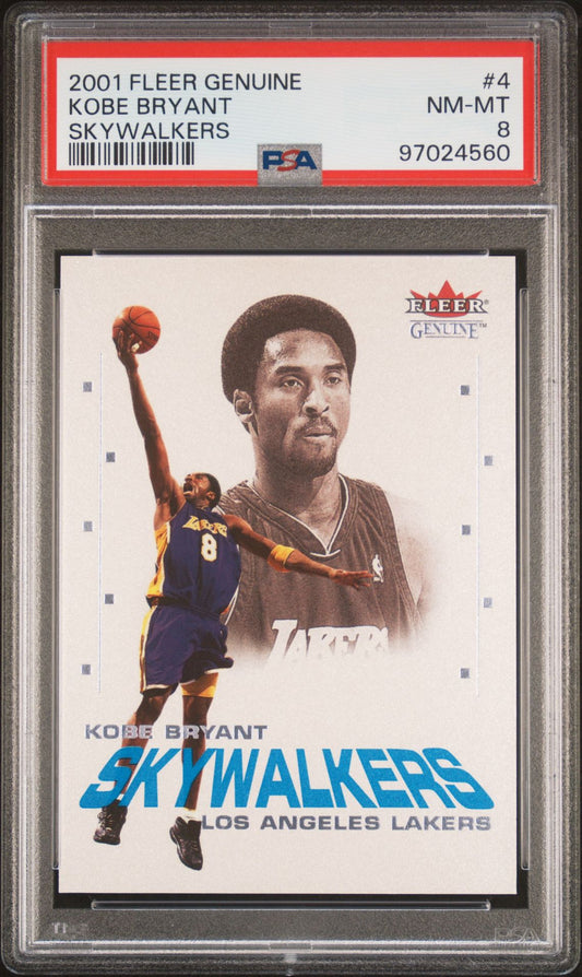 2001 FLEER GENUINE SKYWALKERS 4 KOBE BRYANT - PSA 8