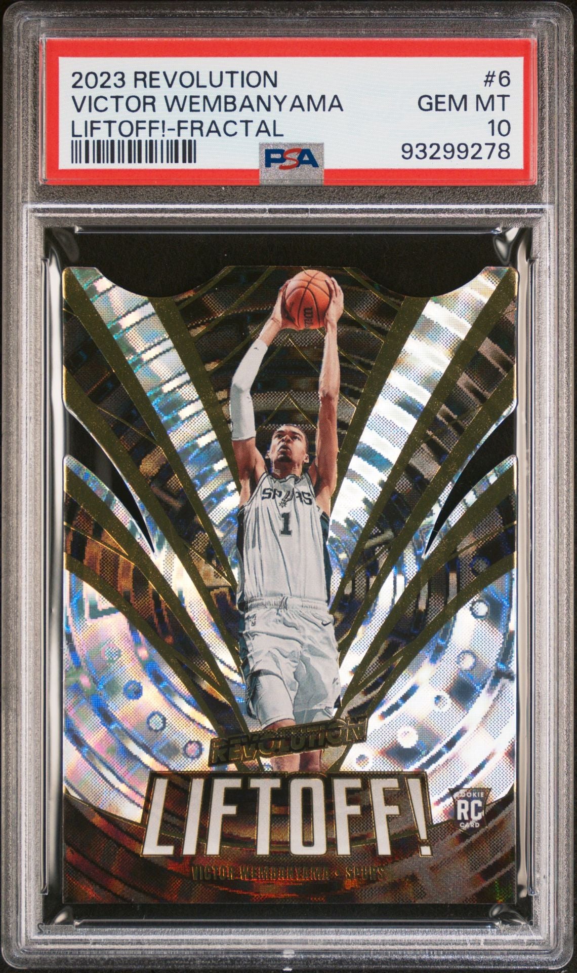 2023 Revolution - Victor Wembanyama - Liftoff! Fractal - Rookie Card - #6 - PSA Graded Card