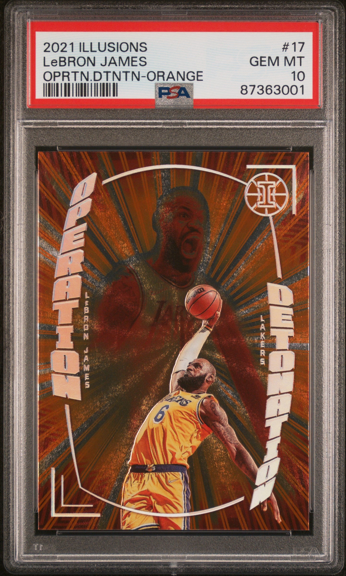 2021 Illusions Basketball - LeBron James - OPERATION DETONATION - #17 - PSA Graded Card