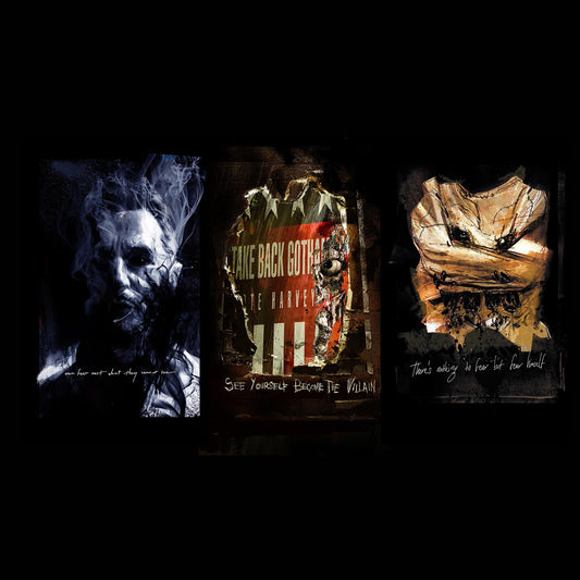 The Dark Knight Trilogy - Limited Edition 10x7" Villain Prints (Set of 3)