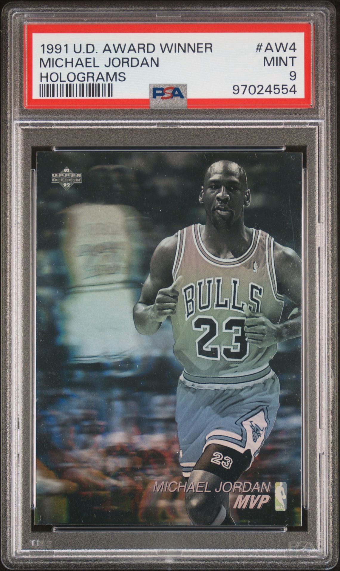 1991 Upper Deck Award Winner - Michael Jordan - Holograms - #AW4 - PSA Graded Card