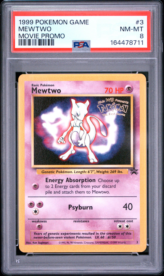 Mewtwo 3 Pokemon Game Movie PSA 8