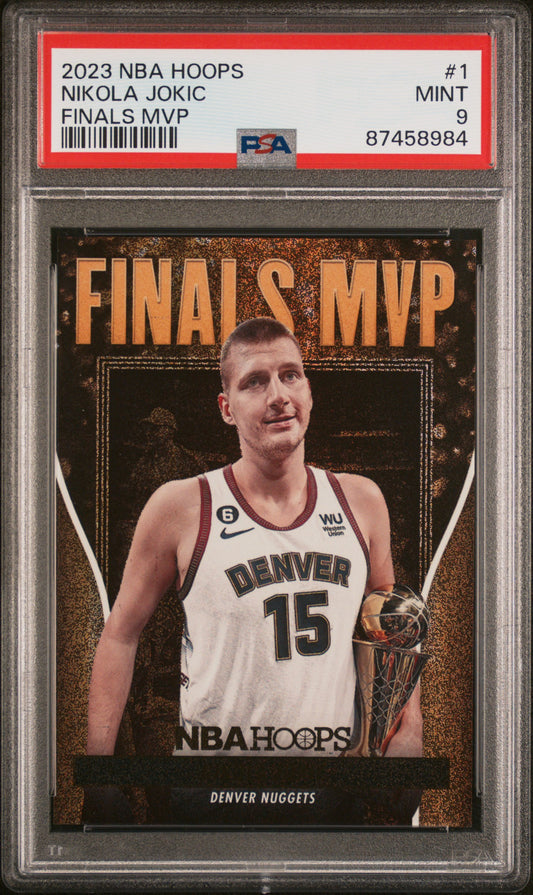 2023 NBA Hoops - Nikola Jokic - Finals MVP - #1 - PSA Graded Card