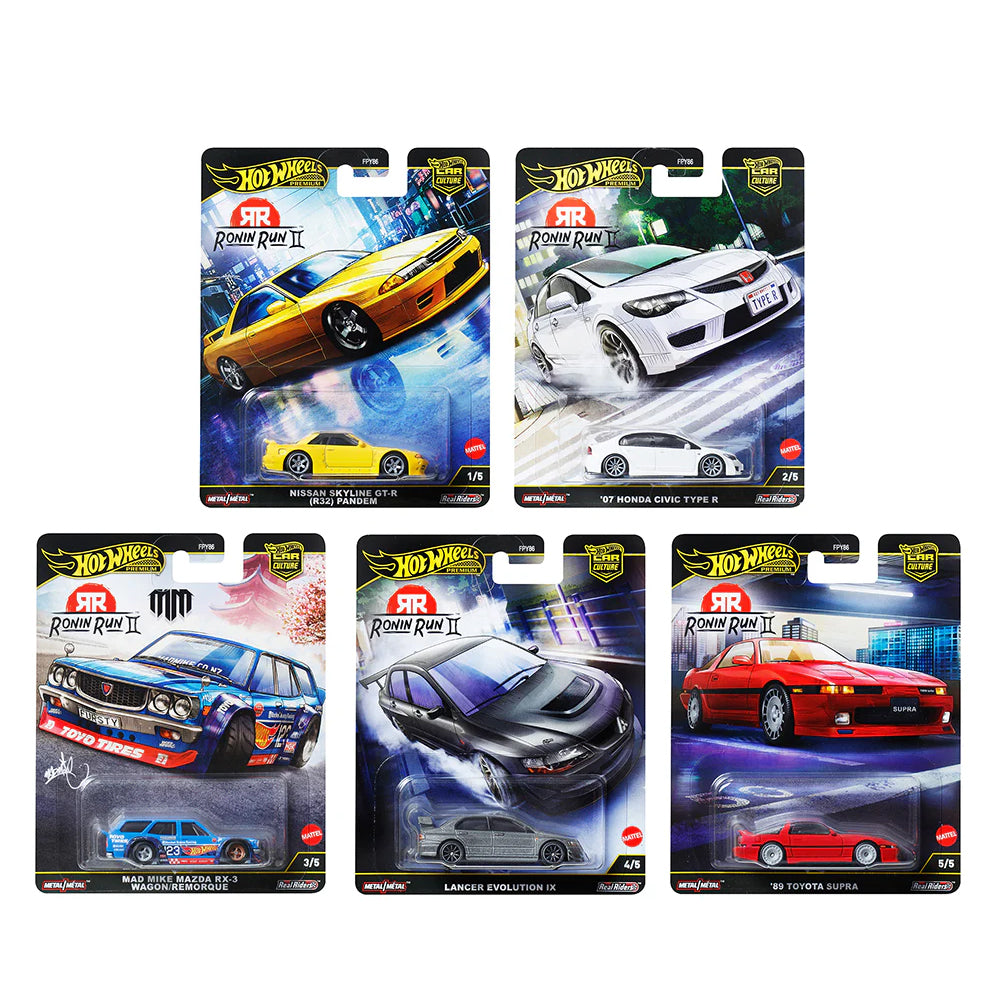 Hot Wheels Premium - Car Culture Ronin Run II - Complete Set of 5 - FPY86-961M