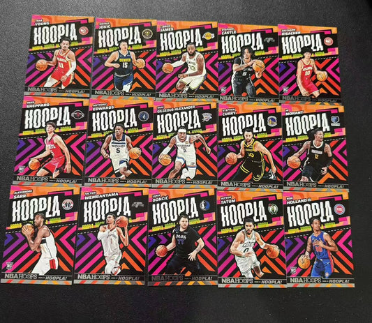 2024-25 Panini Hoops - Hoopla Insert Complete Set of 15 - Stephon Castle/Doncic/Wembanyama/LeBron/Curry
