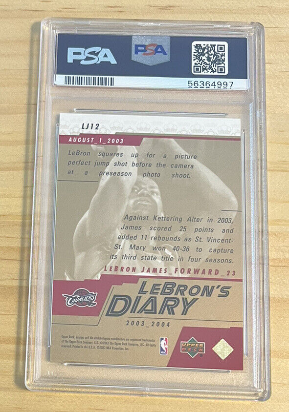 2003-04 Upper Deck - Lebron's Diary - LeBron James - LJ12 - Rookie Card - PSA Graded Card