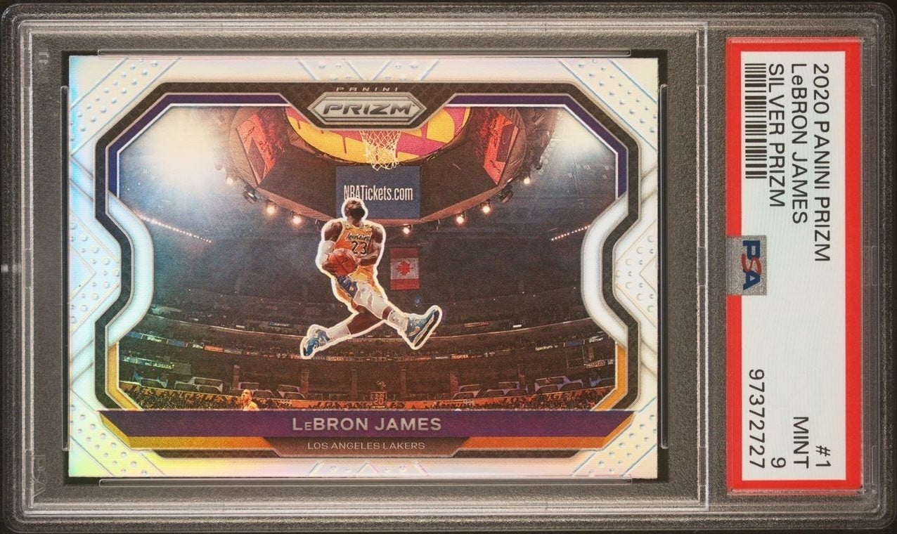 2020-21 Panini Prizm - Silver Prizm - LeBron James - #1 (Kobe Bryant Tribute Dunk) - PSA Graded Card